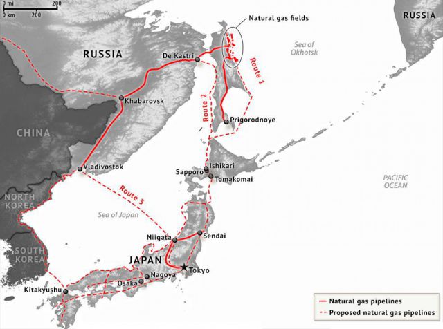 Япония хочет построить газопровод из России