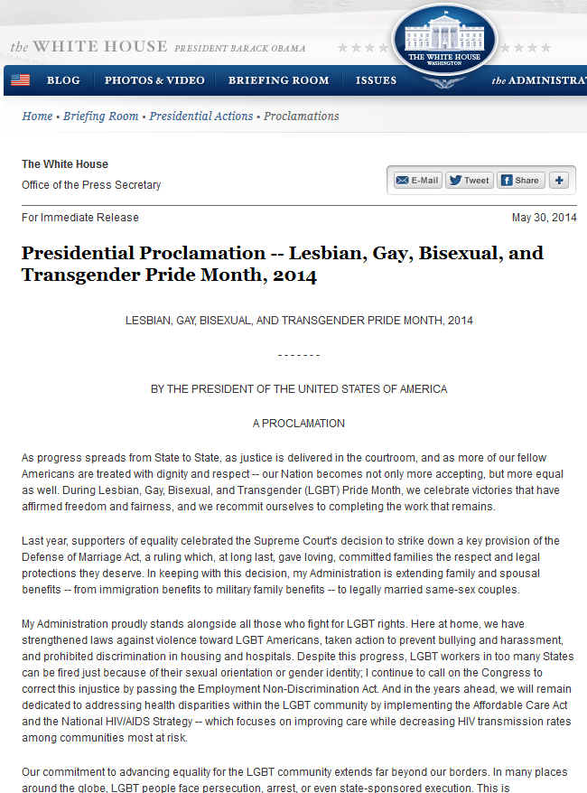 Манифест президента сша: месяц гордости лесбиянок, геев, бисексуалов и трансгендеров