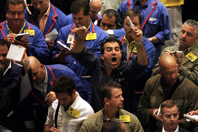 Трейдеры на товарной бирже Нью-Йорка, 20 сентября 2006 года