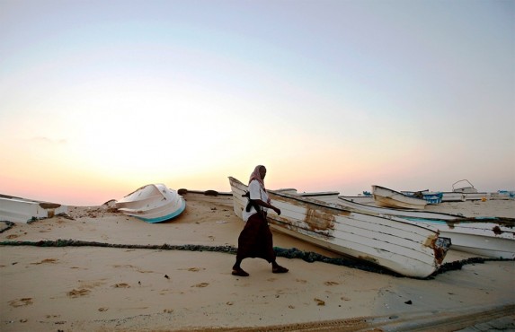Лодки, обычно используемые для пиратских нападений. Хобьо, северо-восточное побережье Сомали, 4 января 2010 года