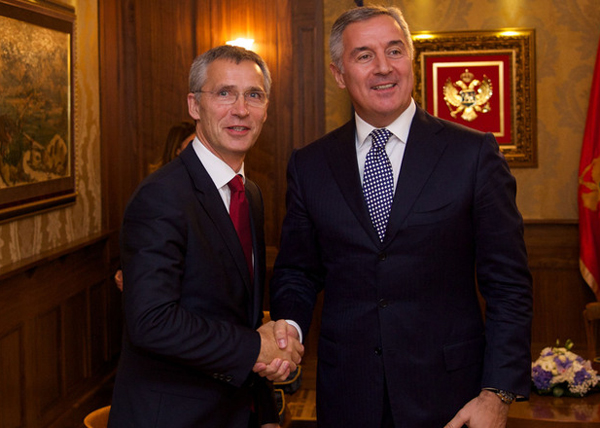 NATO Secretary General Jens Stoltenberg meets with the Prime Minister of Montenegro, Milo Djukanovic