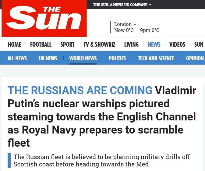 Российские корабли вызвали истерику в британских СМИ