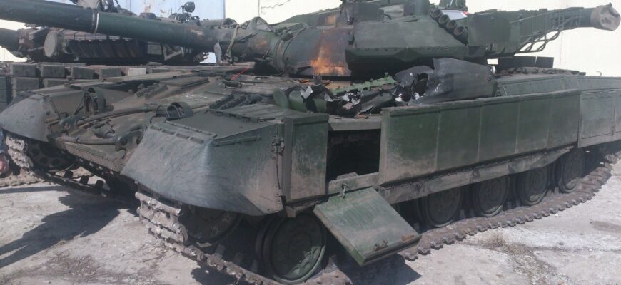 Динамическая защита на украинских танках в ходе войны на Донбассе