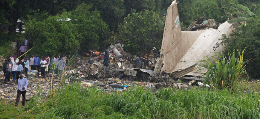 В Южном Судане потерпел крушение самолёт, предположительно, с российским экипажем