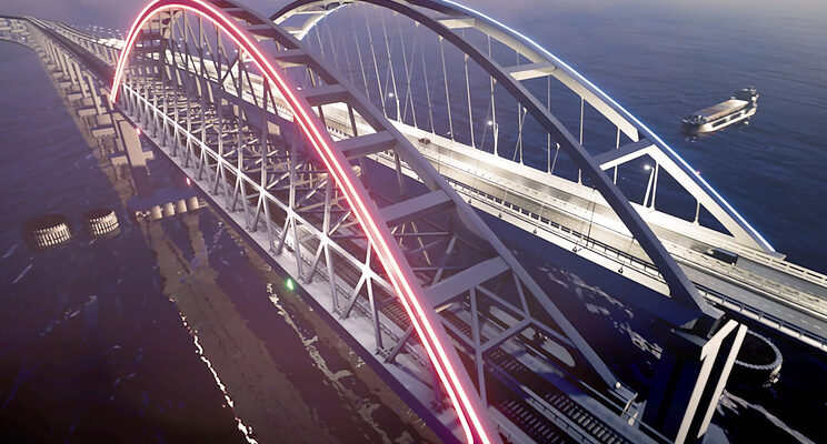 Керченский мост будет подсвечен цветами российского флага