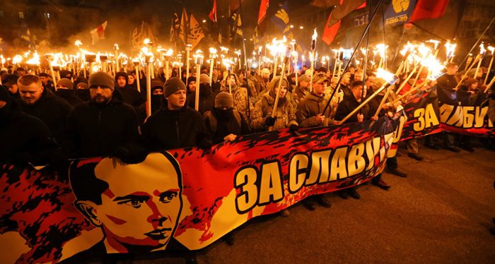 Факельное шествие нацистов в Киеве