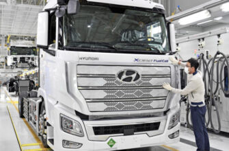 Сборка водородного грузовика XCIENT3 на заводе Hyundai Motor Co.