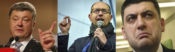 Президент Украины — Пётр Порошенко (Вальцман по отцу), премьер-министр Украины — Арсений Яценюк, глава Верховной Рады —Владимир Гройсман.
